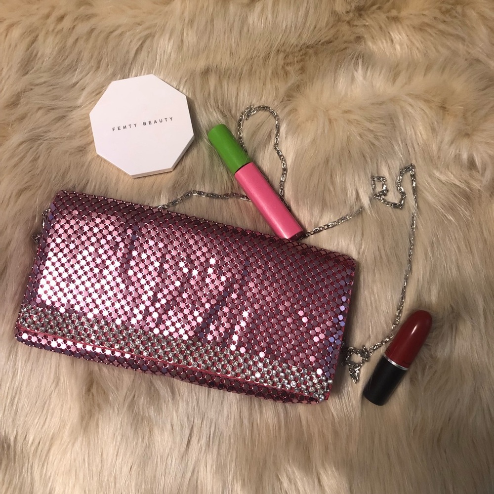 Pink sequin clutch, prom bag